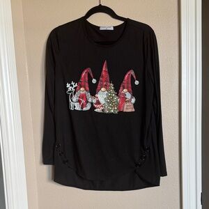 Lilicloth Black L/S with Gnome Christmas Tee